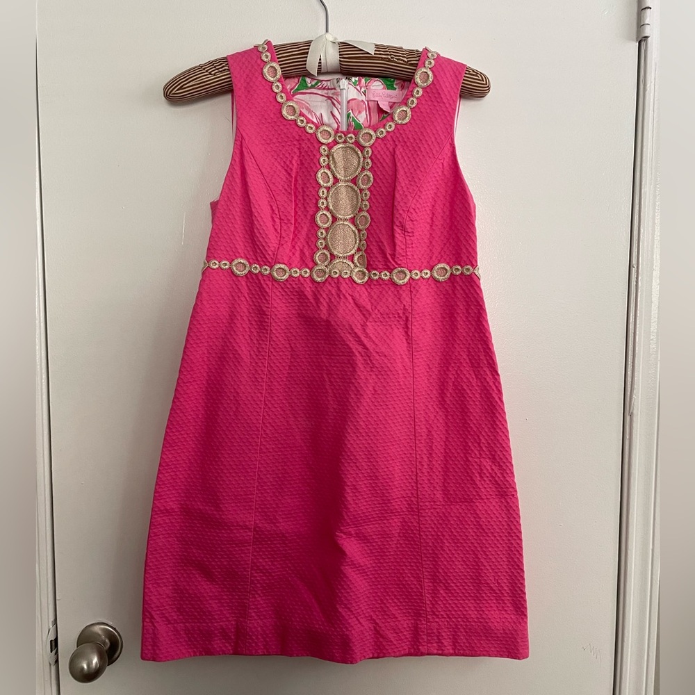 Lilly Pulitzer Rosie Shift Dress with Gold Accents